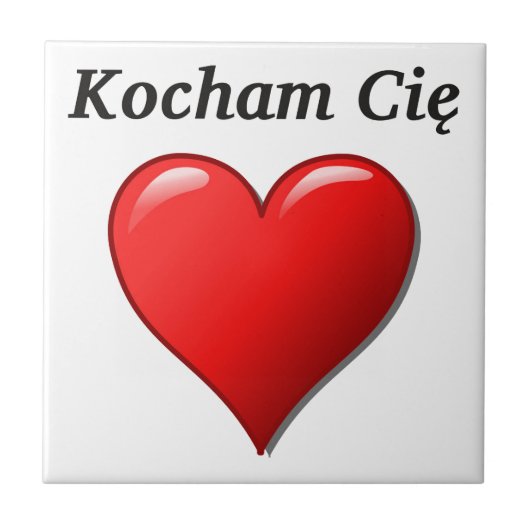 Kocham Cię - i-Liebe Sie auf Polnisch Fliese (Vorderseite)