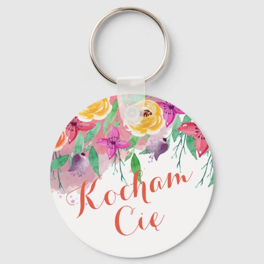 Kocham Cię I Liebe Sie in Polnisch Geschenk Schlüsselanhänger (Vorderseite)