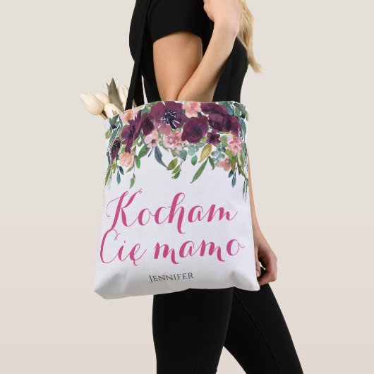 Kocham Cię mamo I Liebe Sie Mama auf Polnisch Gesc Tasche (Von Nahem)