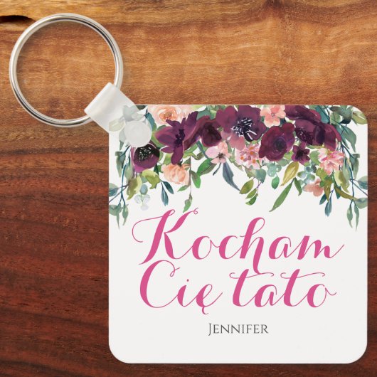 Kocham Cię tato I Liebe Sie Papa auf Polnisch Gesc Schlüsselanhänger (Vorderseite)