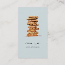 Kochbäckerei Aquarell blaue Visitenkarte