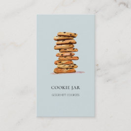 Kochbäckerei Aquarell blaue Visitenkarte