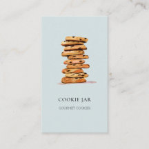 Kochbäckerei Aquarell blaue Visitenkarte