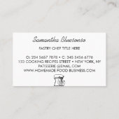 Kochbäckerei hausgemachte Rezepte Visitenkarte (Rückseite)