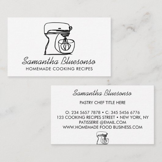 Kochbäckerei hausgemachte Rezepte Visitenkarte (Vorne/Hinten)
