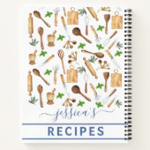 Kochbuch Aquarellrezepte Utensitis Backbäcker Notizblock (Rückseite)