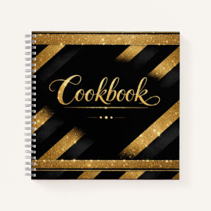 Kochbuch - Black Gold Schrift Rezeptbuch Notizblock