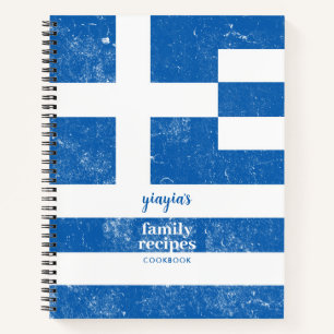 Kochbuch der traditionellen griechischen Flaggenfa Notizblock