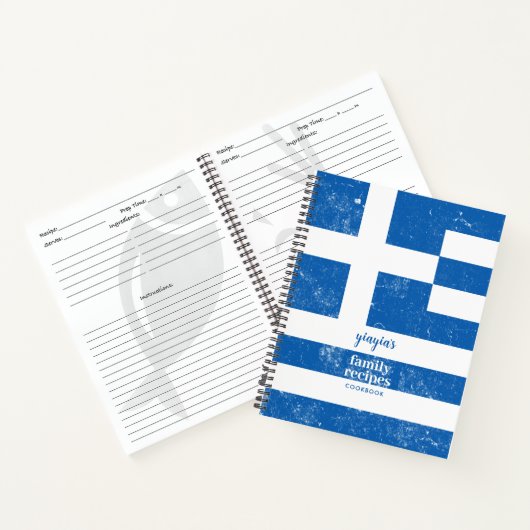 Kochbuch der traditionellen griechischen Flaggenfa Notizblock (Innenseite)
