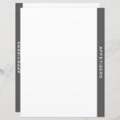 Kochbuch-Division | Grau und Weiß | Appetithappen (Vorne/Hinten)