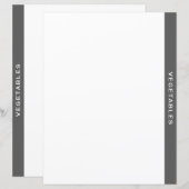Kochbuch-Division | Grau und Weiß | Gemüse (Vorne/Hinten)