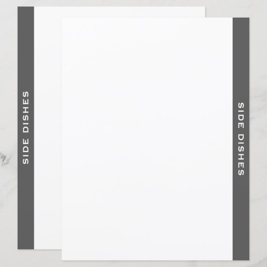 Kochbuch-Division | Grau und Weiß | Seitliche Gesc (Vorne/Hinten)