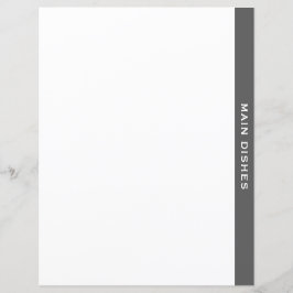 Kochbuch-Division | Grau und Weiß | Wichtigste Ges