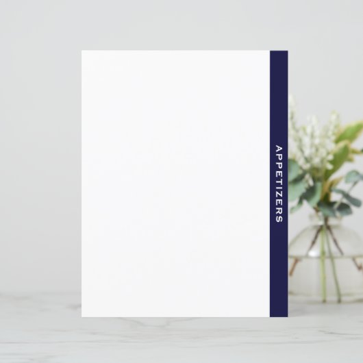 Kochbuch-Division | Marine und Weiß | Appetithappe (Stehend Vorderseite)