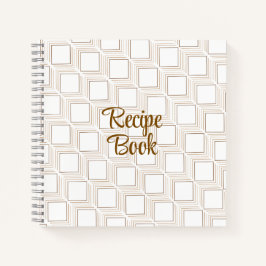Kochbuch für cremefarbene Tumbling Quadrate Notizblock