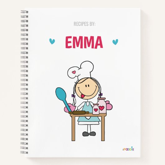 Kochbuch für personalisierte Kinder Notizblock (Vorderseite)