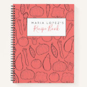 Kochbuch mit personalisiertem Gemüse Notizblock (Vorderseite)