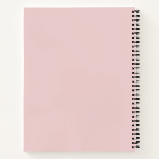 Kochbuch Rezept Blush Pink Girly Monogram Notebook Notizblock (Rückseite)