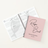 Kochbuch Rezept Blush Pink Girly Monogram Notebook Notizblock (Innenseite)