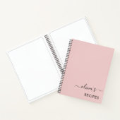 Kochbuch Rezept Blush Pink Girly Monogram Notizblock (Innenseite)