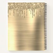 Kochbuch Rezept Buch Gold Glitzer Monogram (Rückseite)