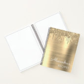 Kochbuch Rezept Buch Gold Glitzer Monogram (Innenseite)