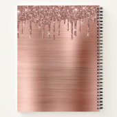 Kochbuch Rezept Buch Rose Gold Glitzer Monogram (Rückseite)