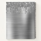 Kochbuch Rezept Buch Silver Glitzer Monogram (Rückseite)