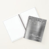 Kochbuch Rezept Buch Silver Glitzer Monogram (Innenseite)