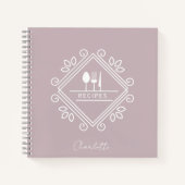 Kochbuch | Rezept-Notebook | Pasetbraune Mauve Notizblock (Vorderseite)