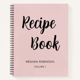 Kochbuch Rezept Rosafarbenes Mädchen-Monogramm-Not Notizblock