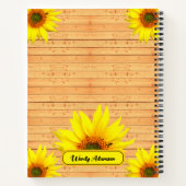 Kochbuch-Rezepte (Sonnenblumen rustikal) Vintag Notizblock (Rückseite)