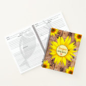 Kochbuch-Rezepte (Sonnenblumen rustikal) Vintag Notizblock (Innenseite)