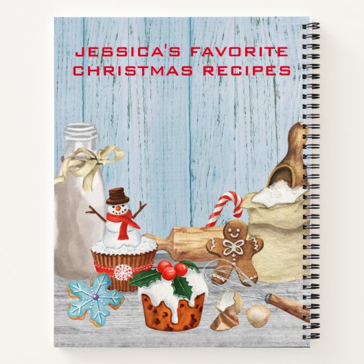 Kochbuch Rezepte Weihnachtskochen Backen Notizblock (Rückseite)