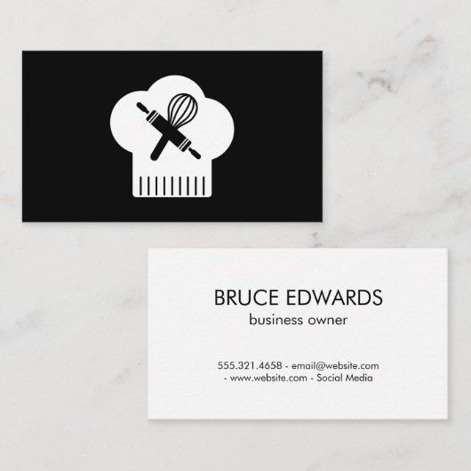 Köche, die Button Whisk rollen Visitenkarte (Vorne/Hinten)