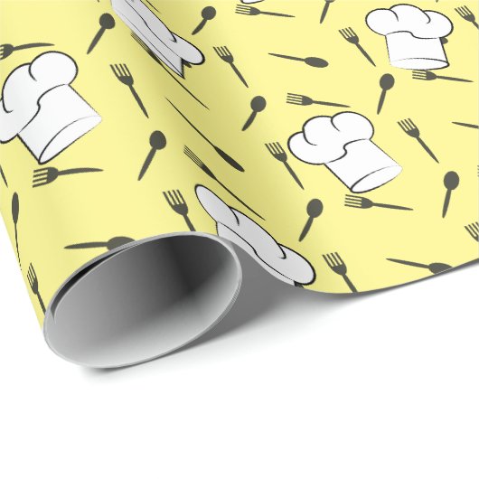 Köche Hat Forks Spoons Kochgeschenk Geschenkpapier (Rolleneckpunkt)