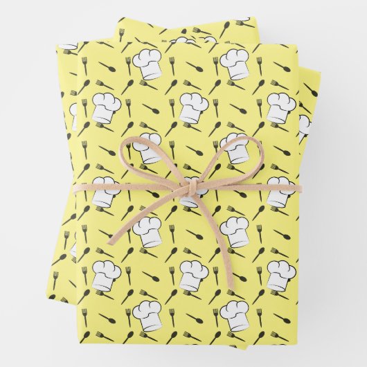 Köche Hat Forks Spoons Kochgeschenk Geschenkpapier Set (Beispiel)