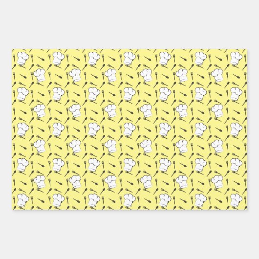 Köche Hat Forks Spoons Kochgeschenk Geschenkpapier Set (Vorderseite 3)