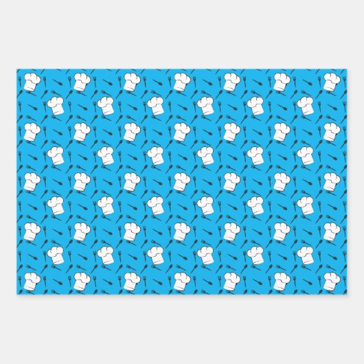 Köche Hat Forks Spoons Kochgeschenk Geschenkpapier Set (Vorderseite)