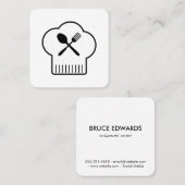 Köche Hat Silverware Quadratische Visitenkarte (Vorne/Hinten)