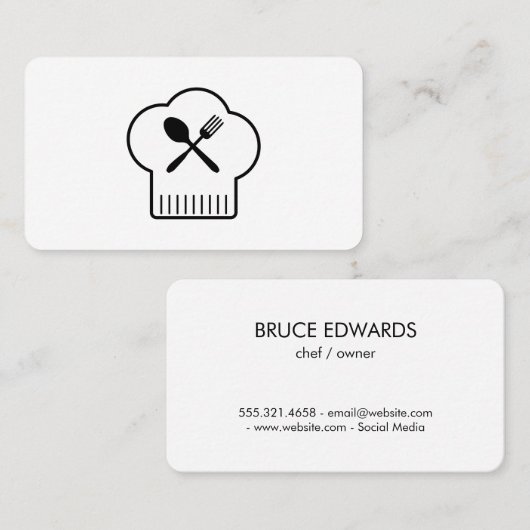 Köche Hat Silverware Visitenkarte (Vorne/Hinten)