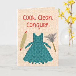 Koche. Putze. Siege. – Retro-Motivation Karte