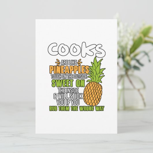 Köche sind wie Ananas. Dankeskarte (Stehend Vorderseite)
