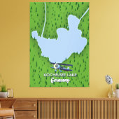 Kochelsee, Landkarte Deutschland Leinwanddruck (Insitu (Wohnzimmer))