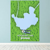 Kochelsee, Landkarte Deutschland Leinwanddruck (Insitu (Holzboden))