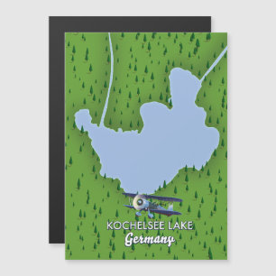 Kochelsee, Landkarte Deutschland Magnetkarte