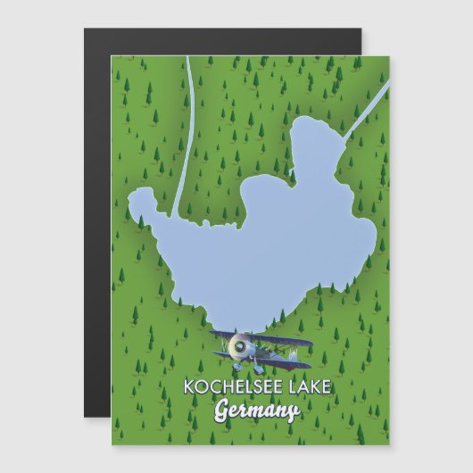 Kochelsee, Landkarte Deutschland Magnetkarte (Vorne/Hinten)