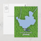 Kochelsee, Landkarte Deutschland Postkarte (Vorne/Hinten)