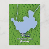 Kochelsee, Landkarte Deutschland Postkarte (Vorderseite)