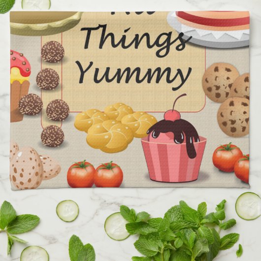 Kochen alles, Yummy Geschirrtuch (Gefaltet)